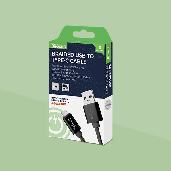 custom printed charging cable packaging